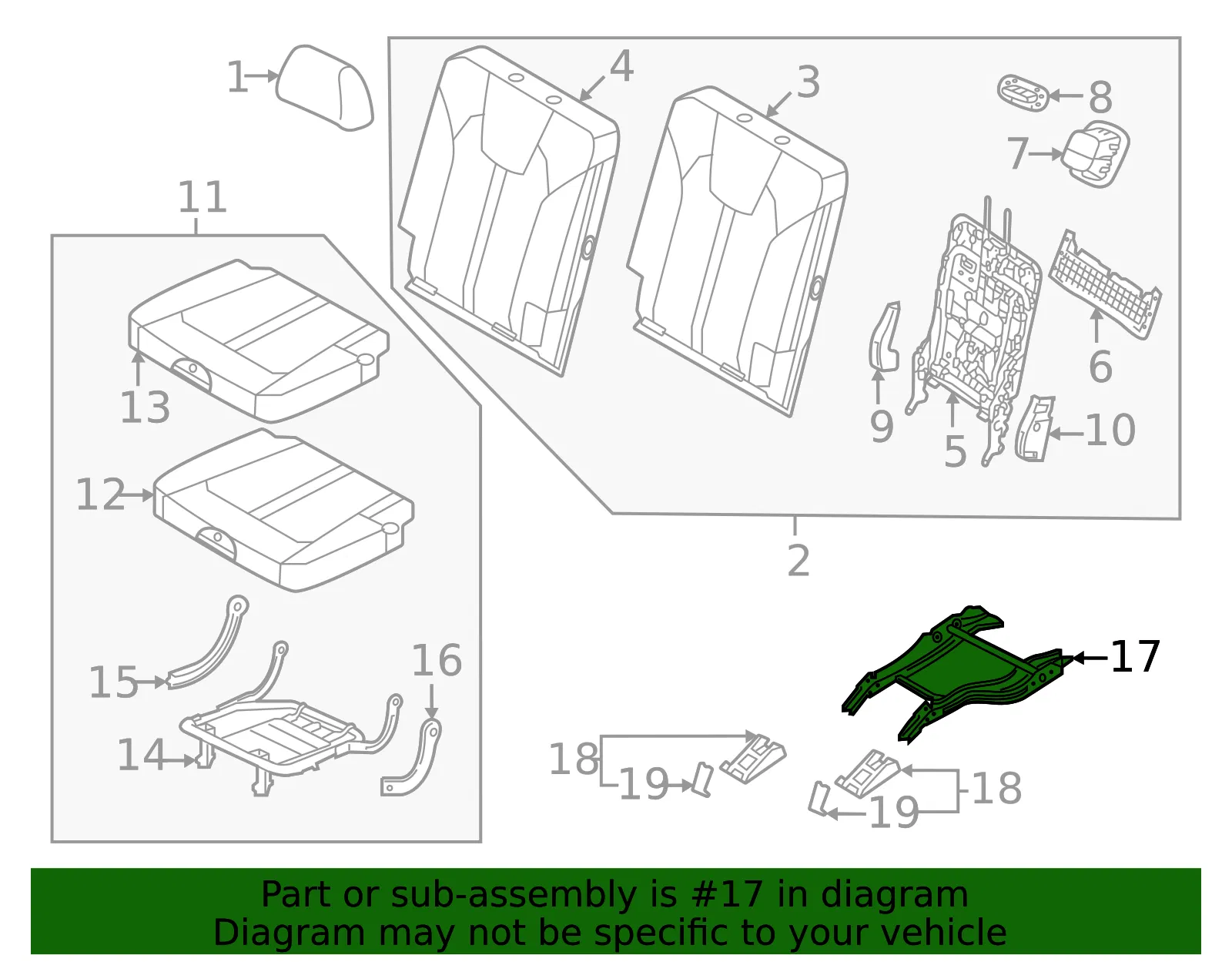 Seat Track - Kia (89AE0-P2000) - view 2