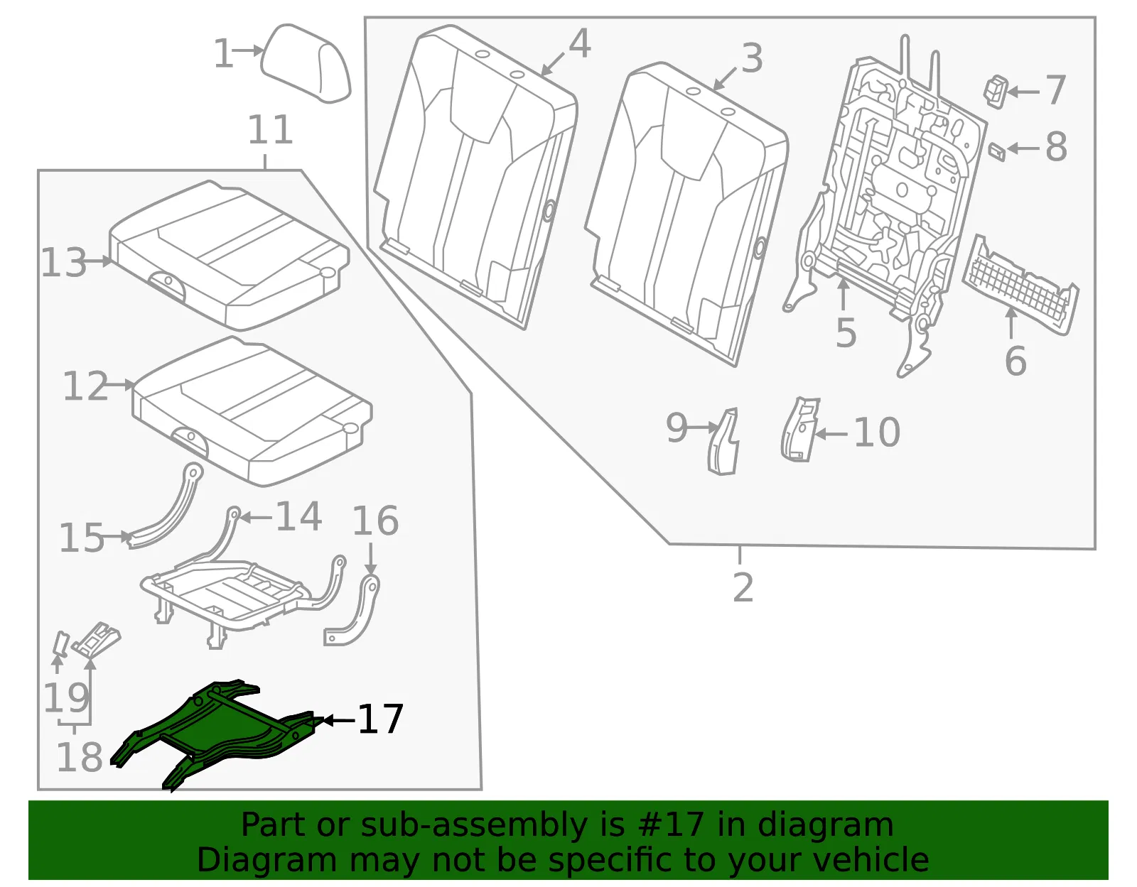 Seat Track - Kia (89AJ0-P2000) - view 2