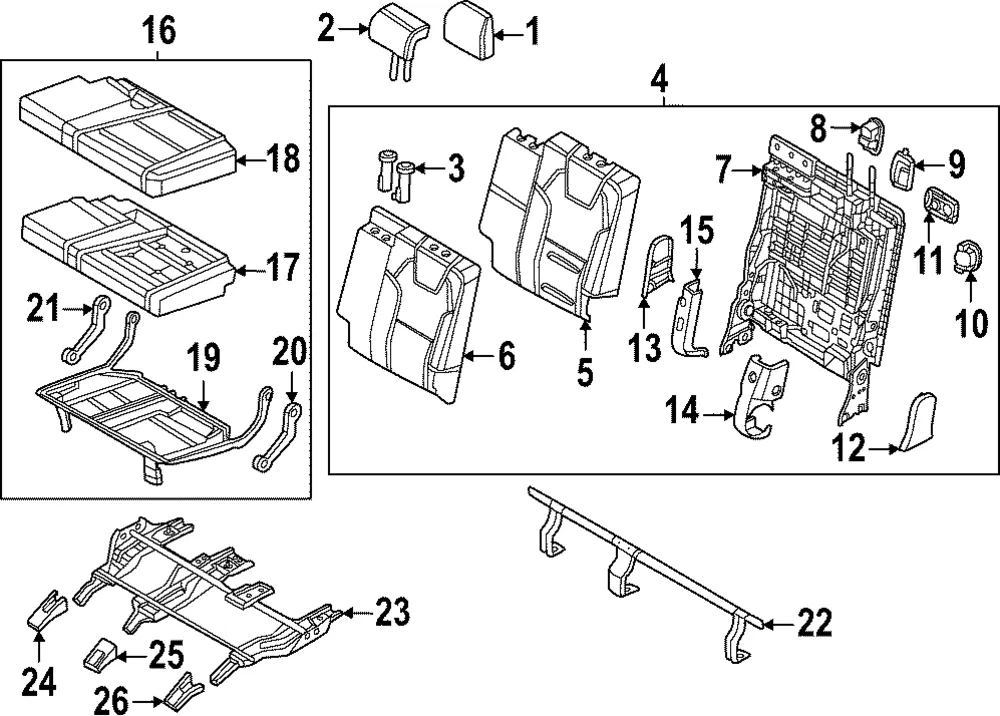 Headrest, Center - Kia (89AP0-S9000XNG)