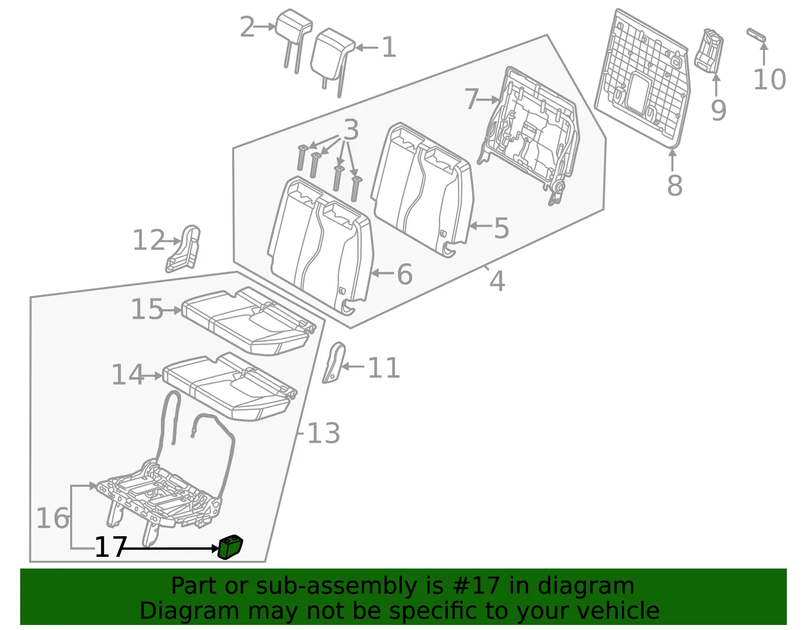 Cushion Frame Damper - Kia (89C57-R0060) - view 2