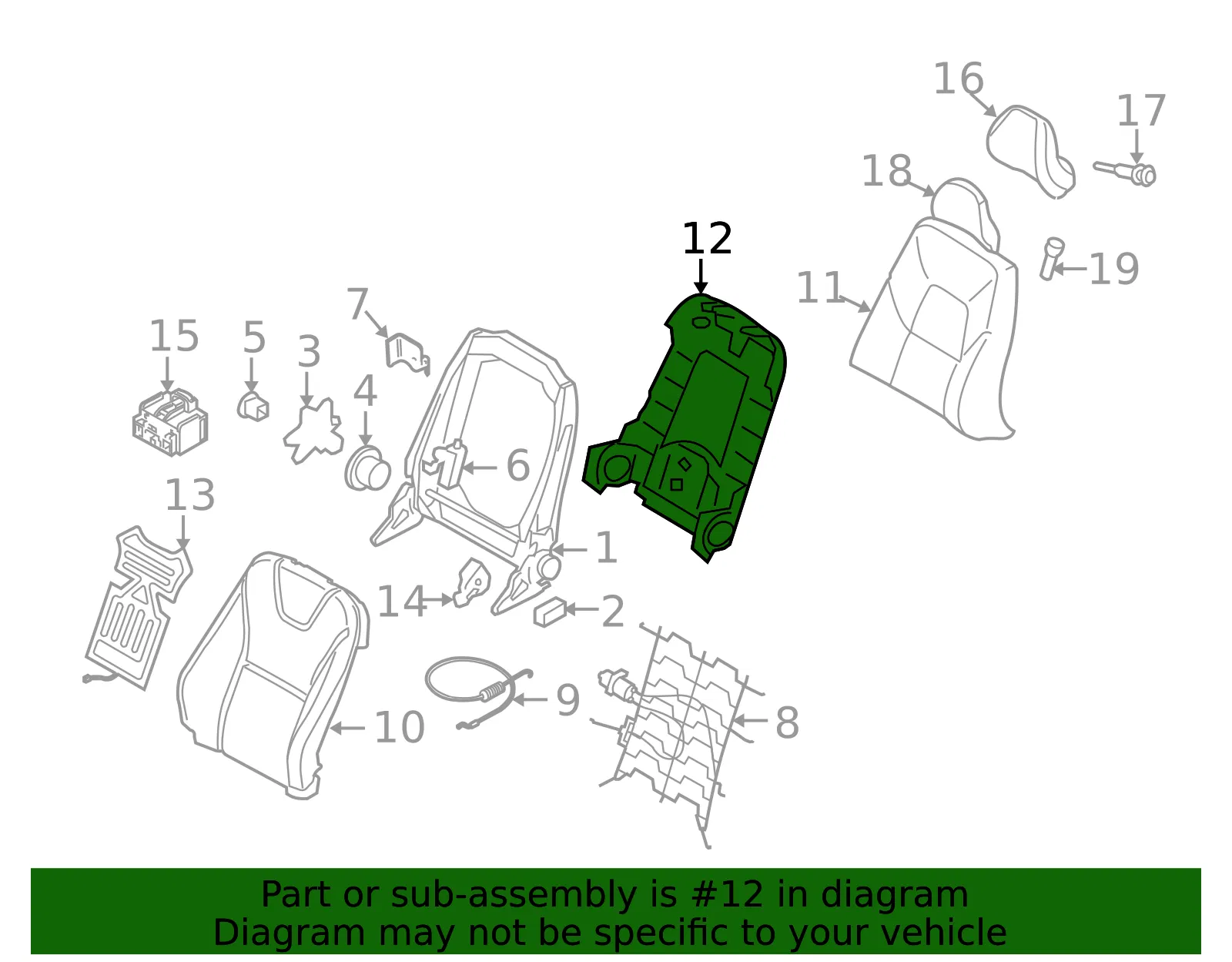 Seat Back Panel - Volvo (9123136) - view 2
