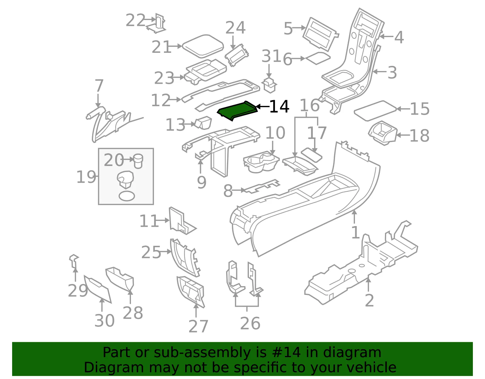 Console Lid - Volvo (9123545) - view 3