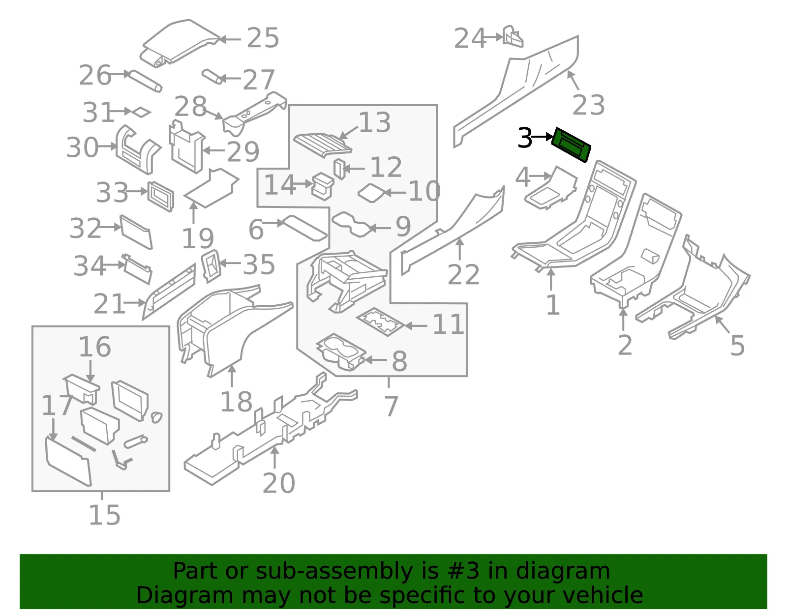 Console Trim Panel - Volvo (9123649) - view 2