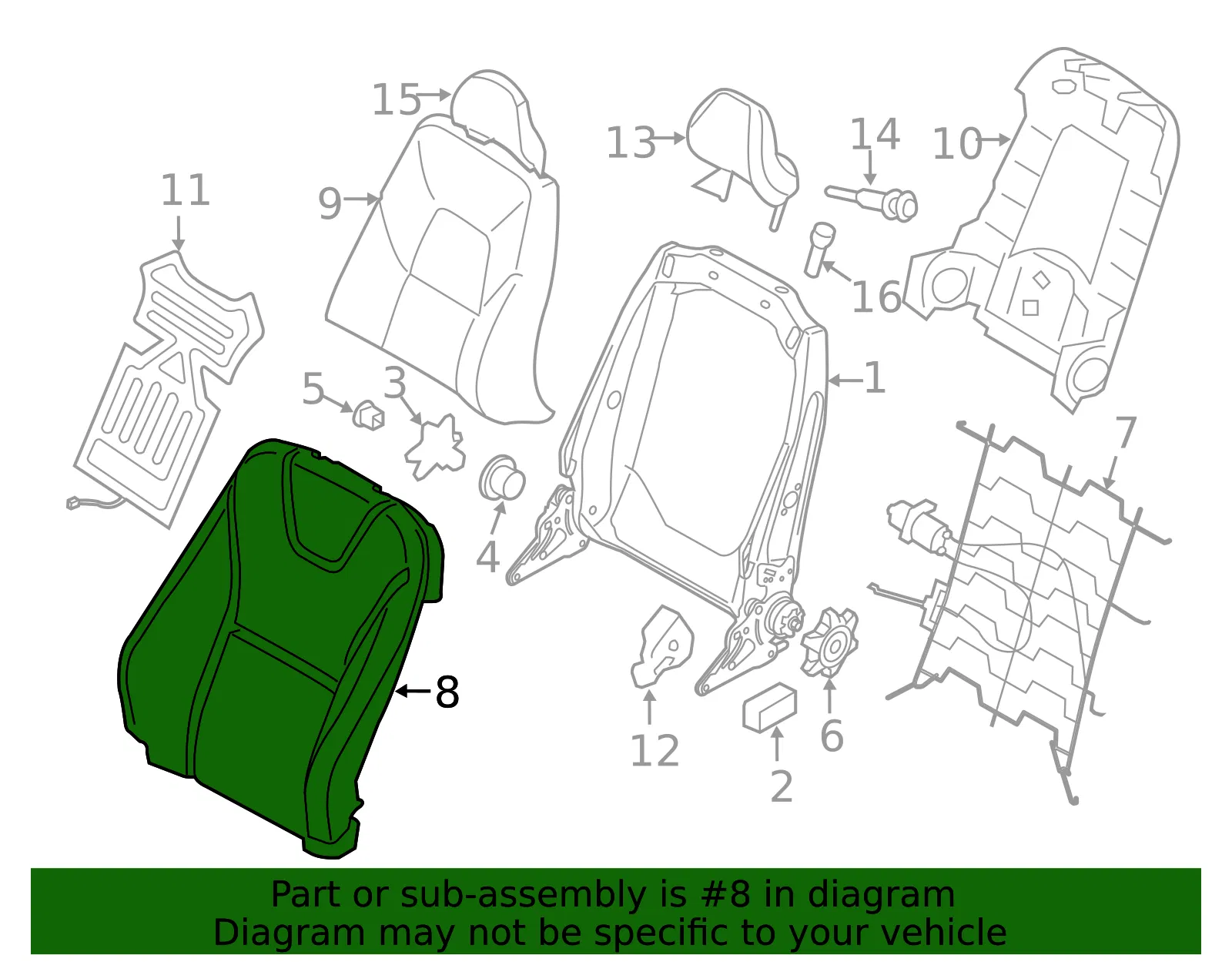 Seat Back Cushion - Volvo (9124435) - view 2