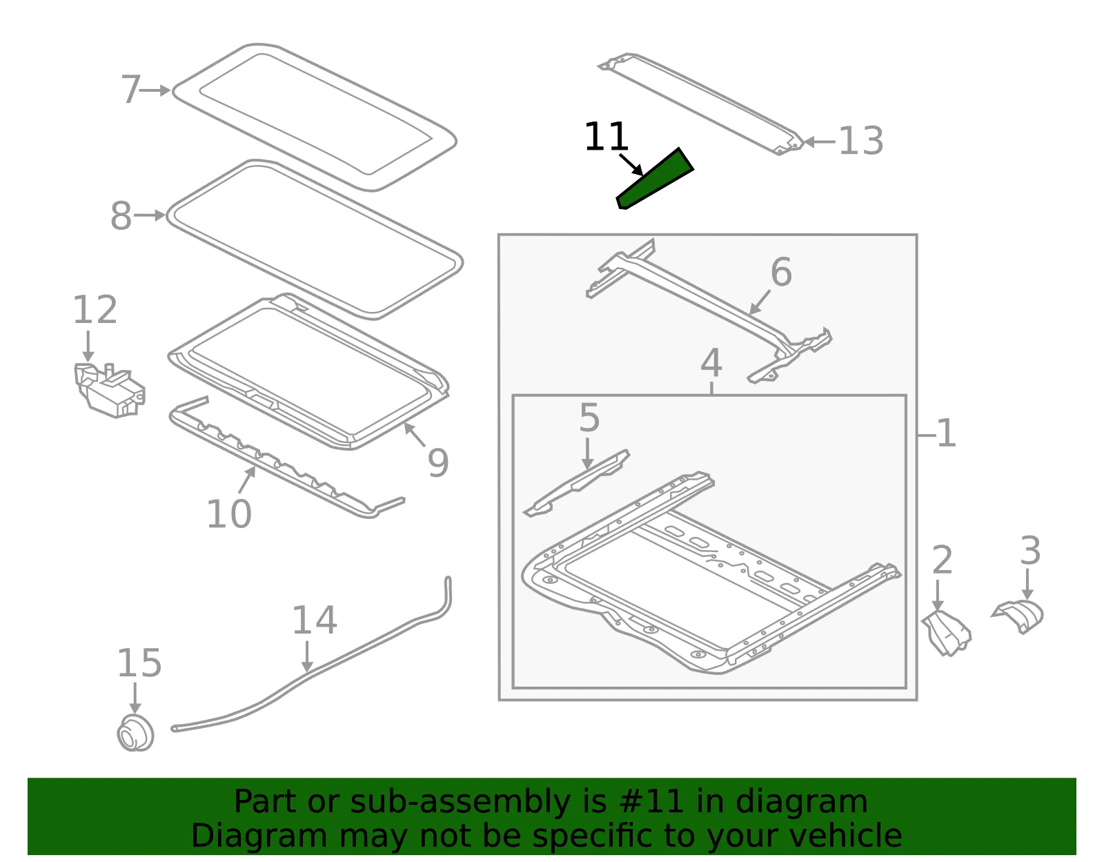 Sunroof Opening Trim - Nissan (91381-3JA0A) - view 2