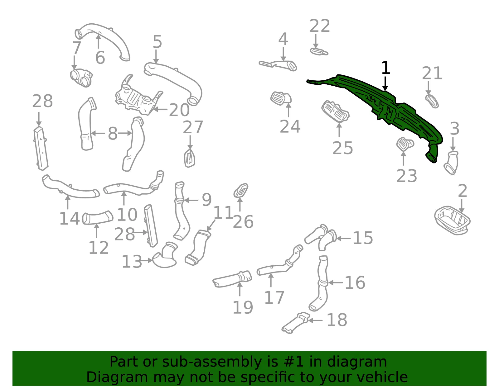 Instrument Panel Air Duct - Volvo (9158449) - view 2