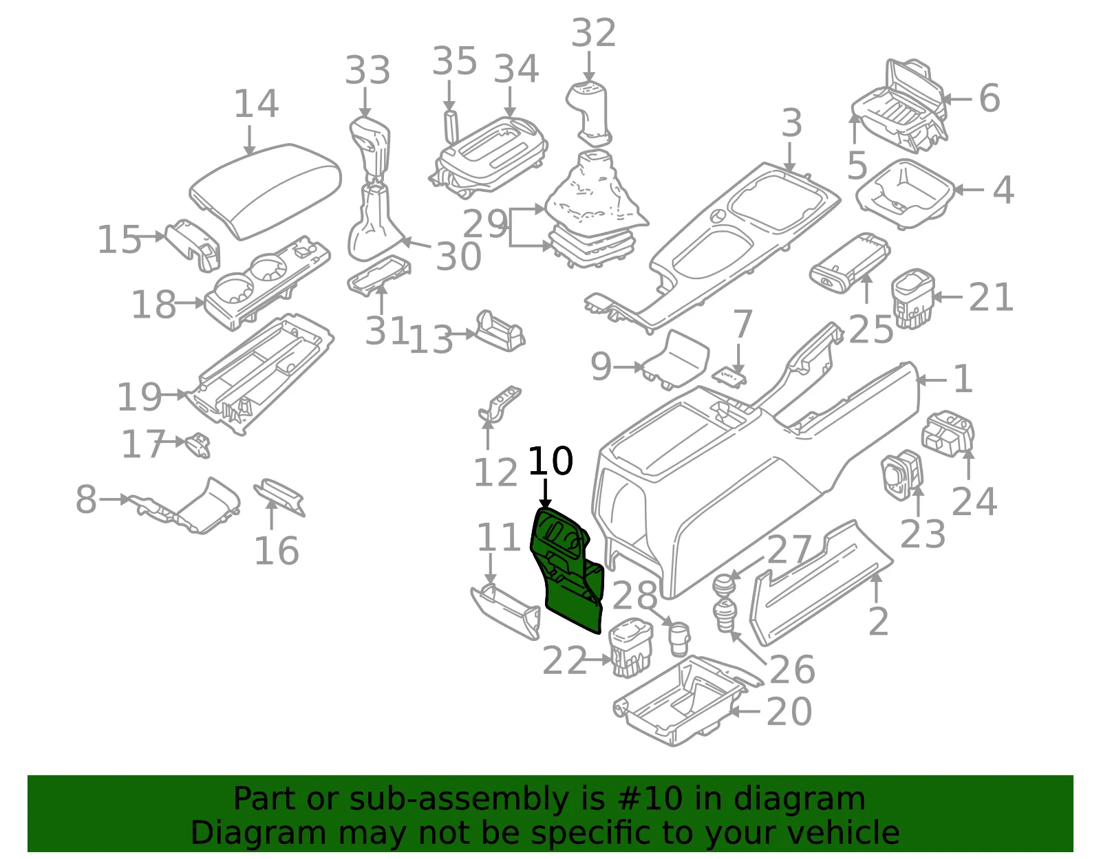Console Trim Panel - Volvo (9164054) - view 3