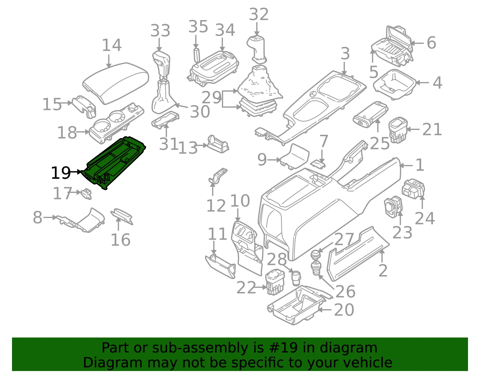 Console Cup Holder Bezel - Volvo (9164679) - view 2