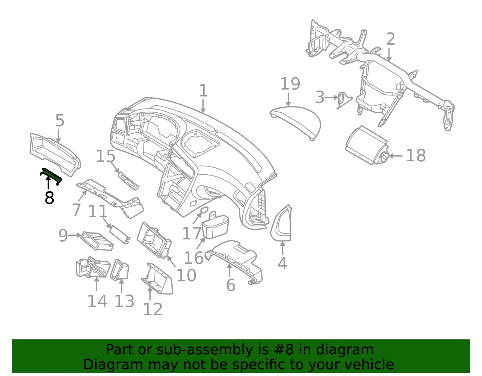 Instrument Panel Knee Bolster - Volvo (9164839) - view 2