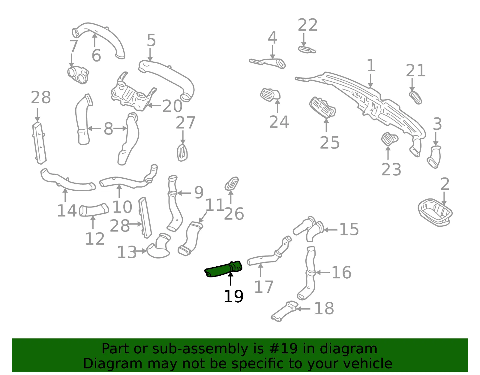 Instrument Panel Air Duct - Volvo (9166394) - view 2