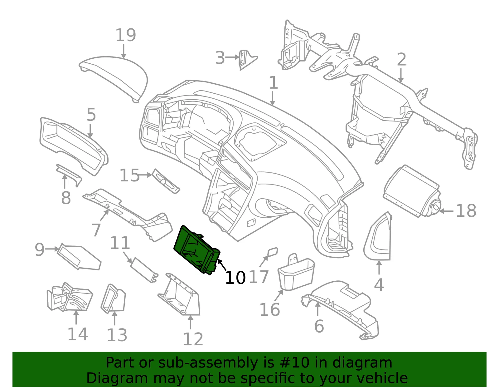 Instrument Panel Trim Panel - Volvo (9184995) - view 3