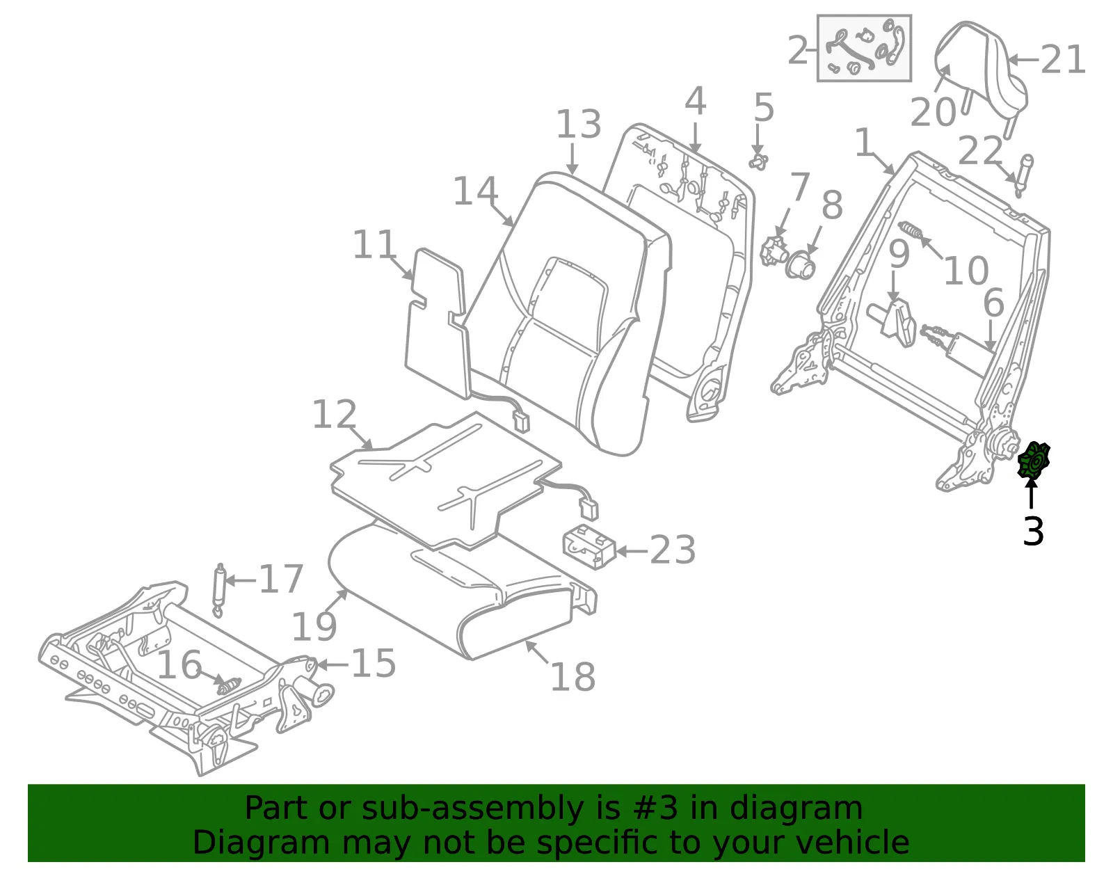 Adjust Knob - Volvo (9191828) - view 2