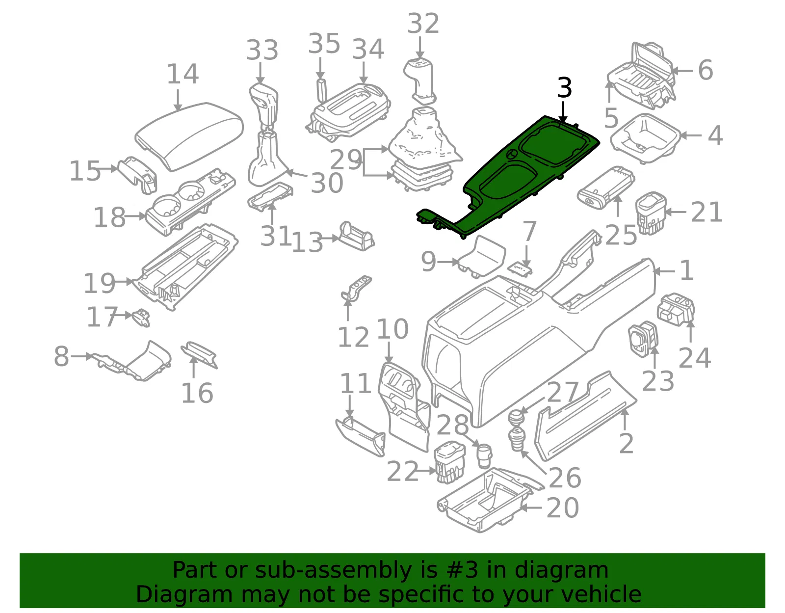Console Trim Panel - Volvo (9192277) - view 2