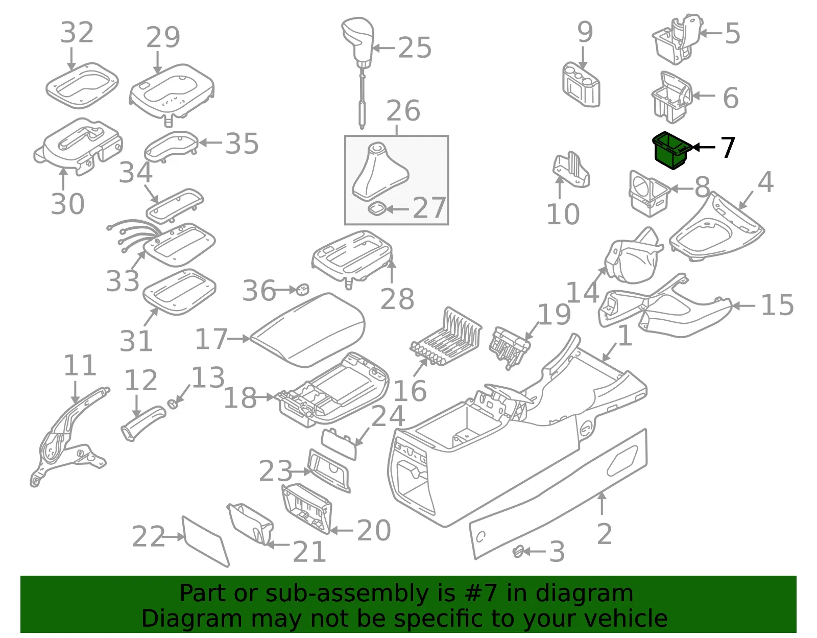 Console Tray - Volvo (9192573) - view 3