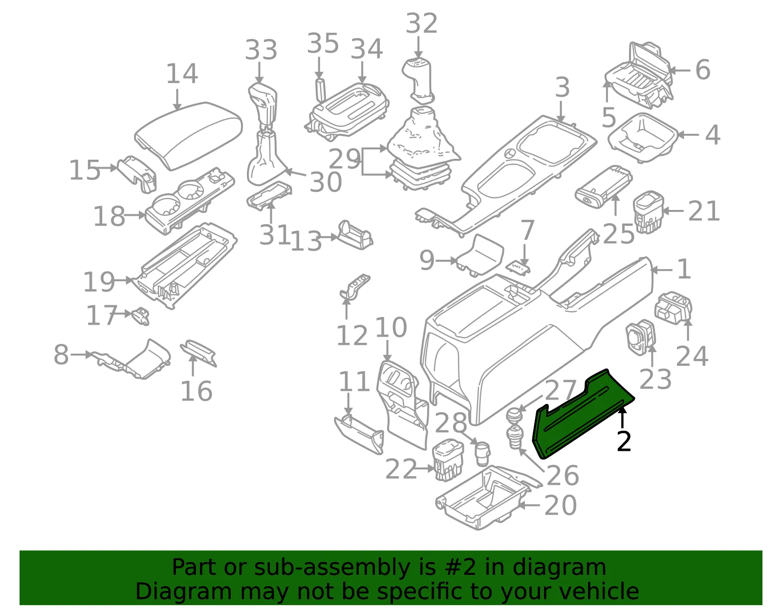 Console Insulation - Volvo (9192633) - view 2