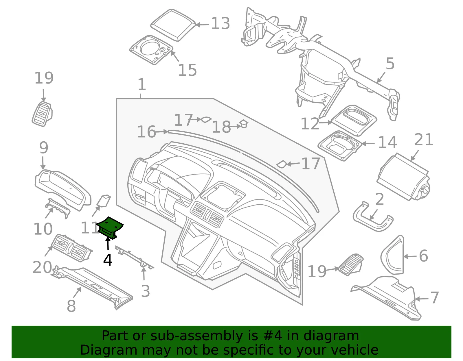 Instrument Panel Center Bracket - Volvo (9192794) - view 2