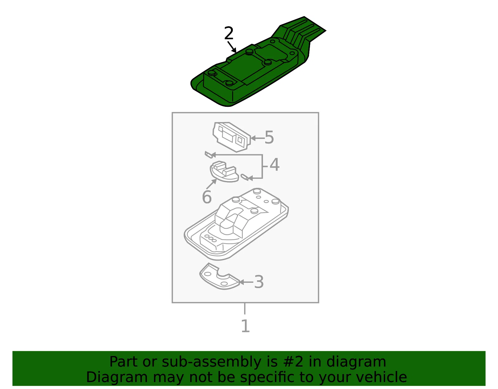 Overhead Console Bracket - Kia (92810-3E080) - view 2