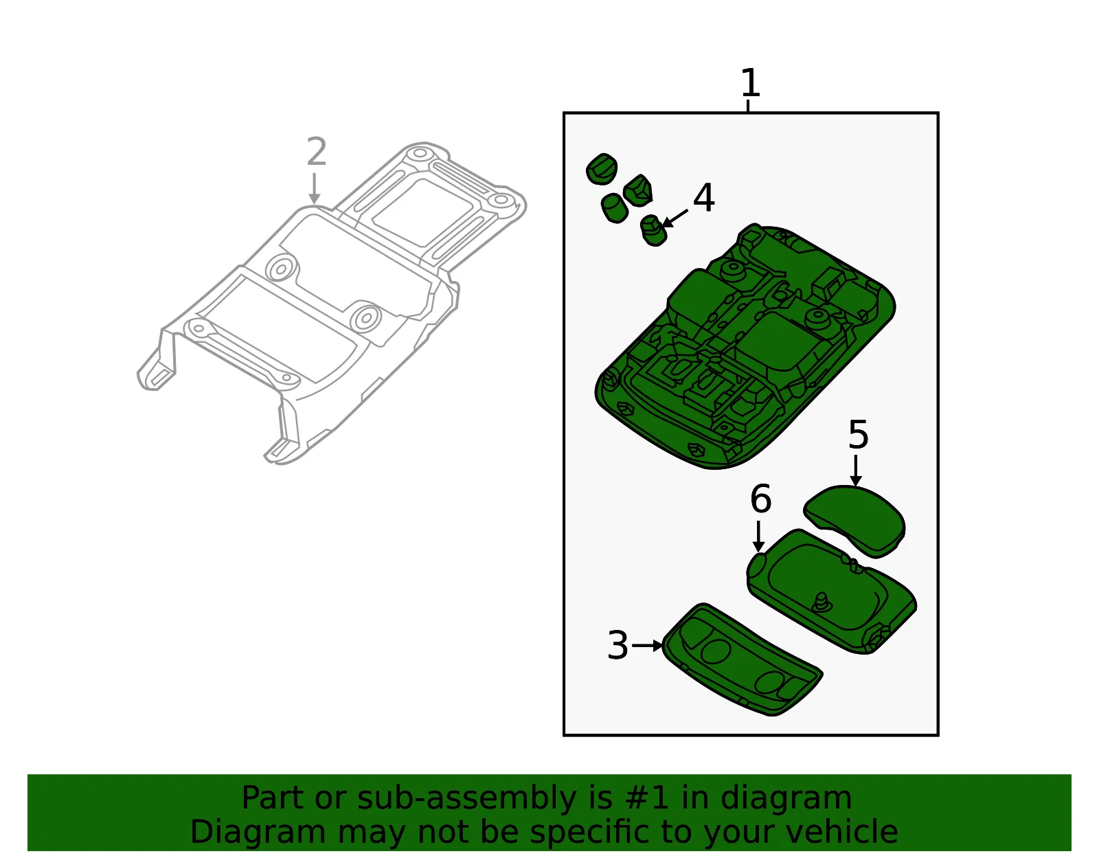 Overhead Console - Kia (92810-4D060TW) - view 2