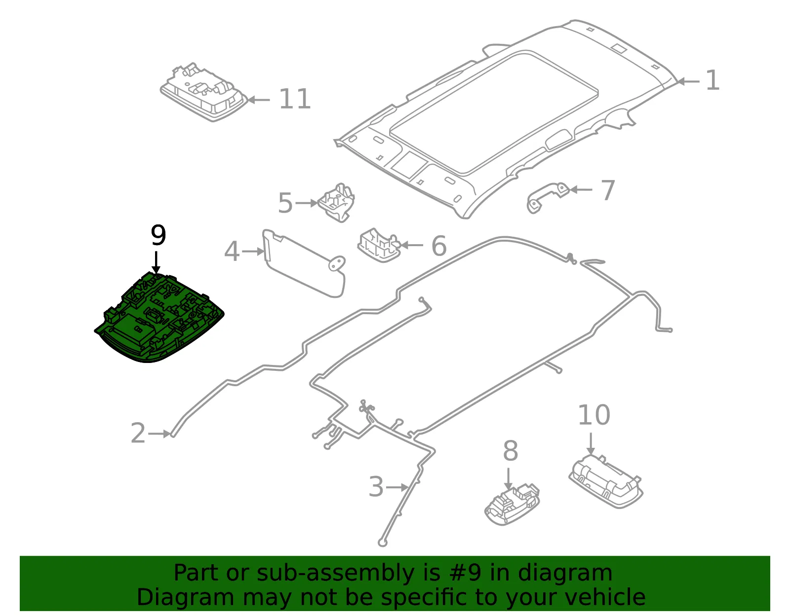 Overhead Console - Kia (92810-R5720WK) - view 2