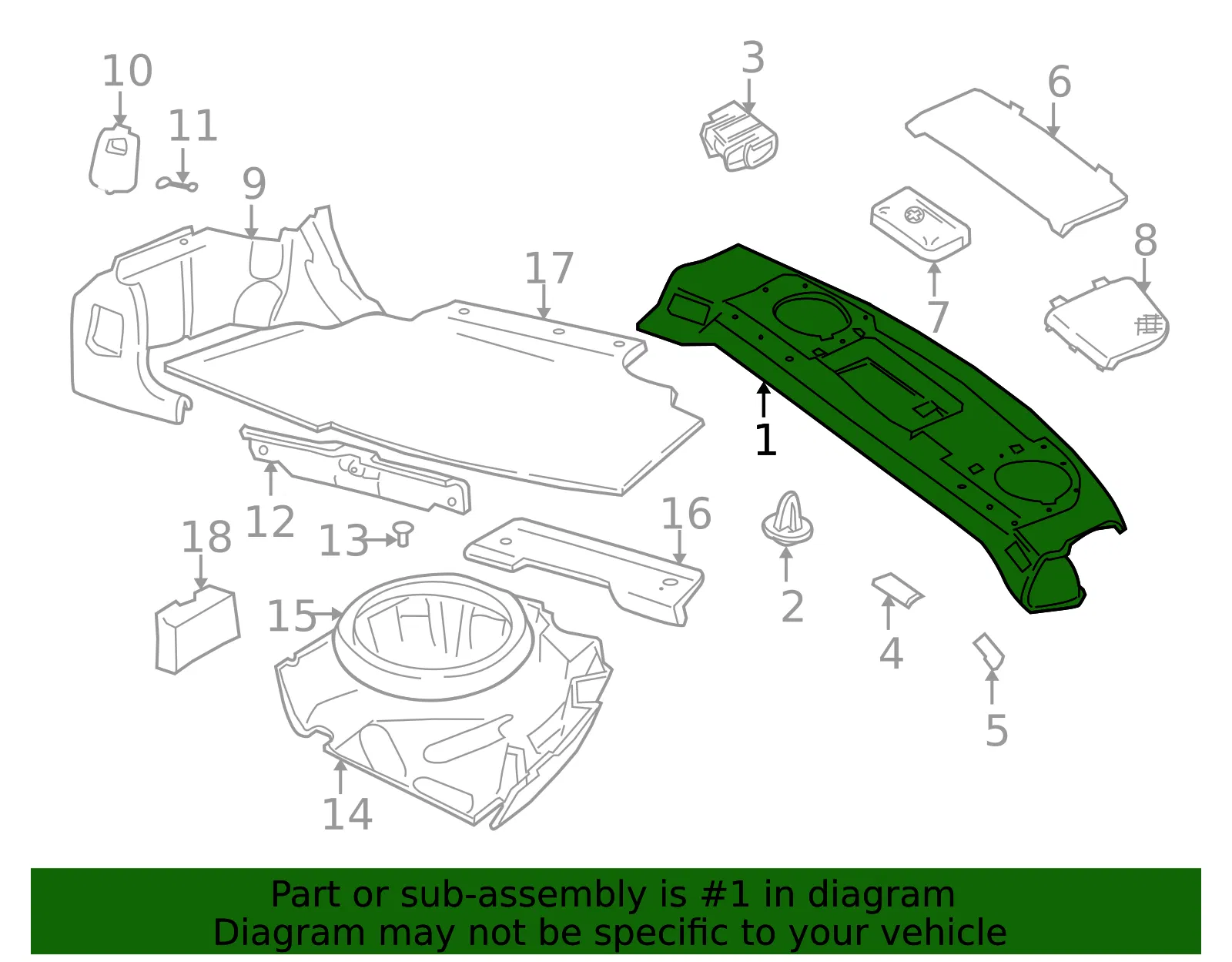 Package Tray Trim - Volvo (9418260) - view 2