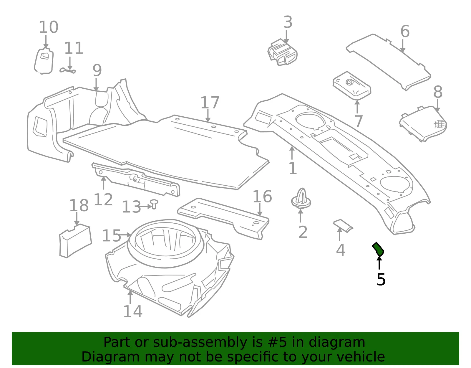 Package Tray Trim Cap - Volvo (9418290) - view 2