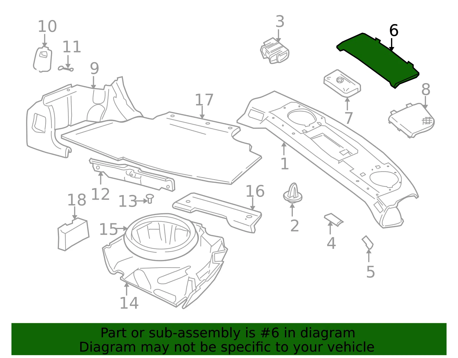 Package Tray Trim Cap - Volvo (9418745) - view 2