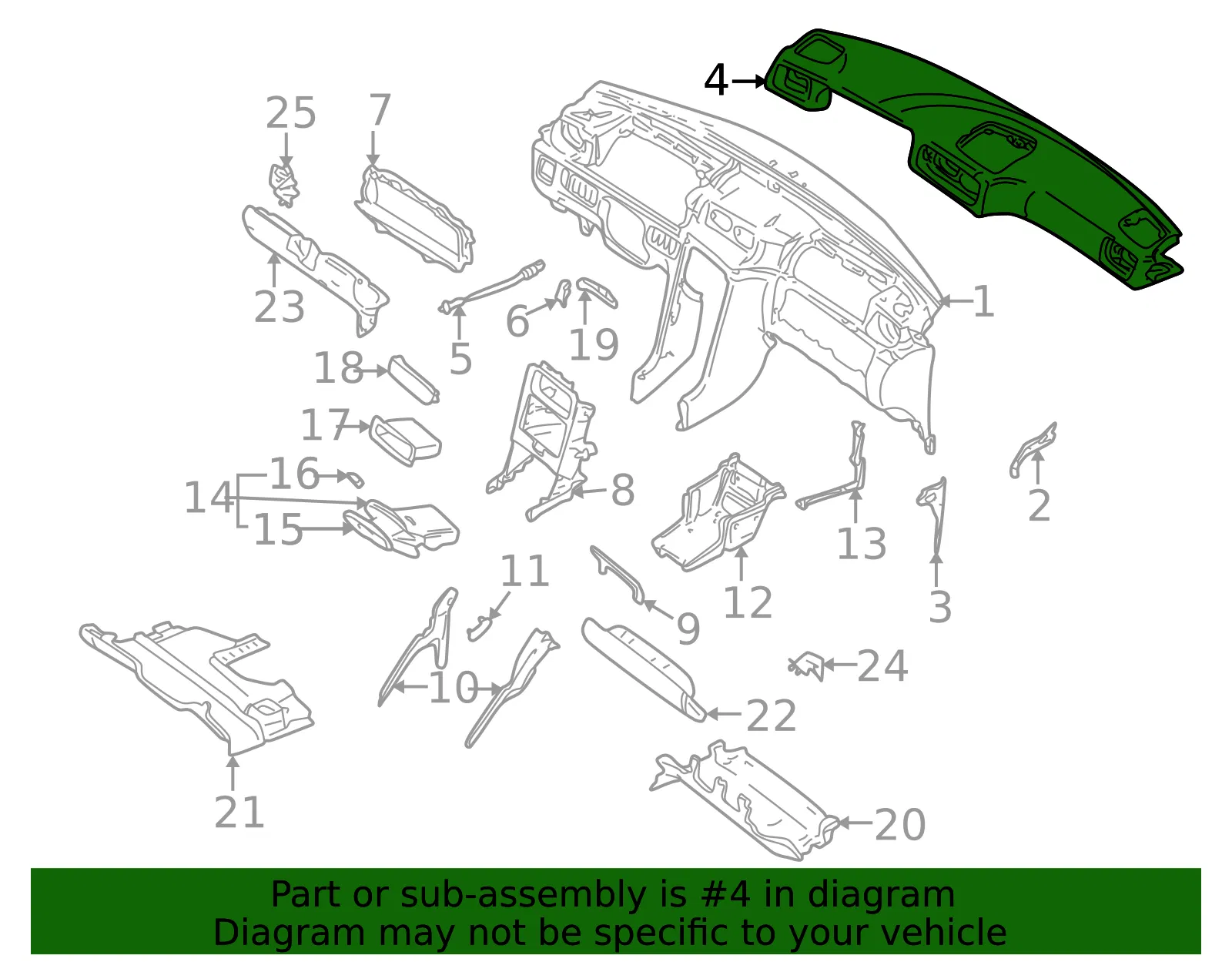 Instrument Panel Cover - Volvo (9422978) - view 2