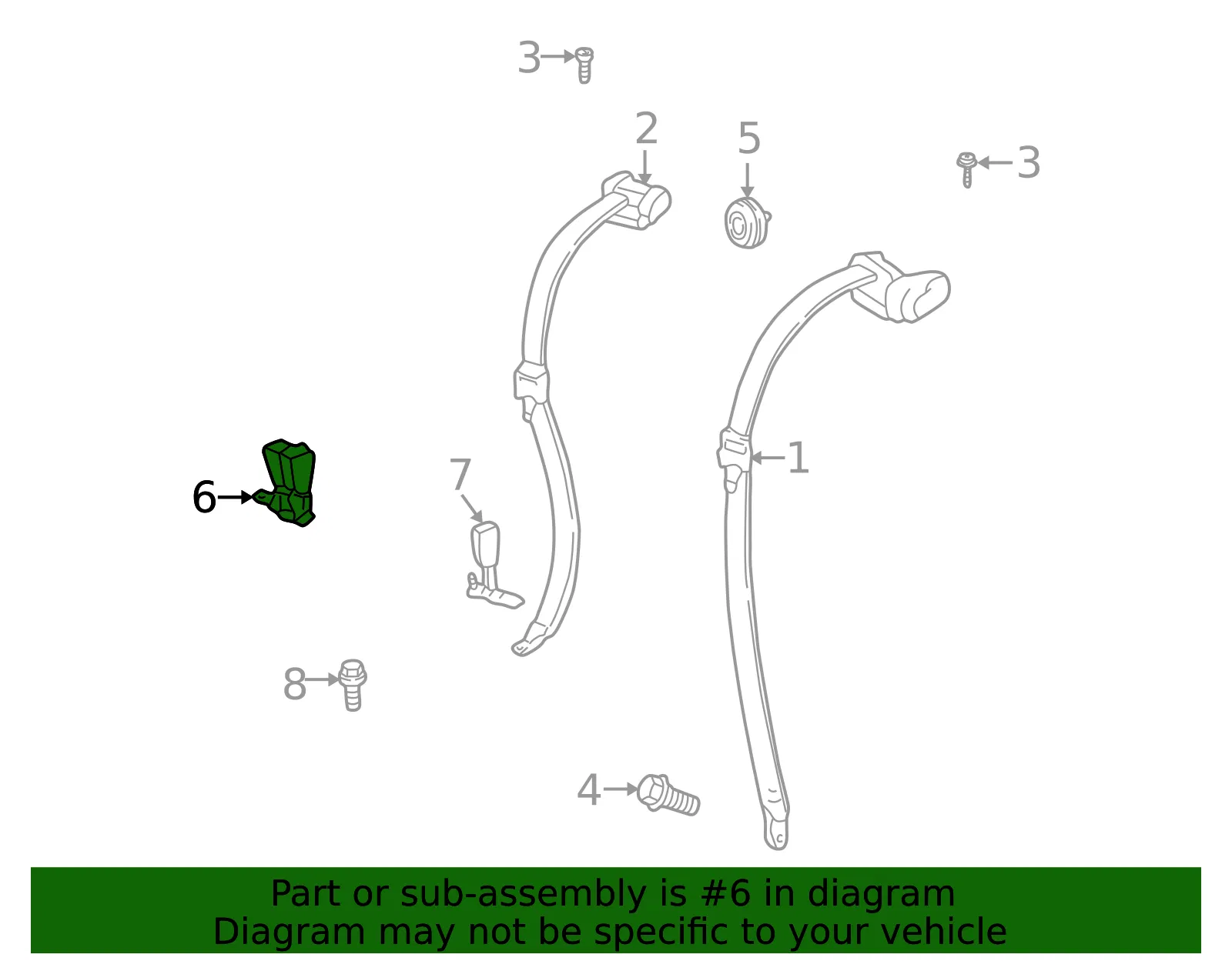 Buckle - Passenger Side (RH) - Volvo (9475303) - view 2