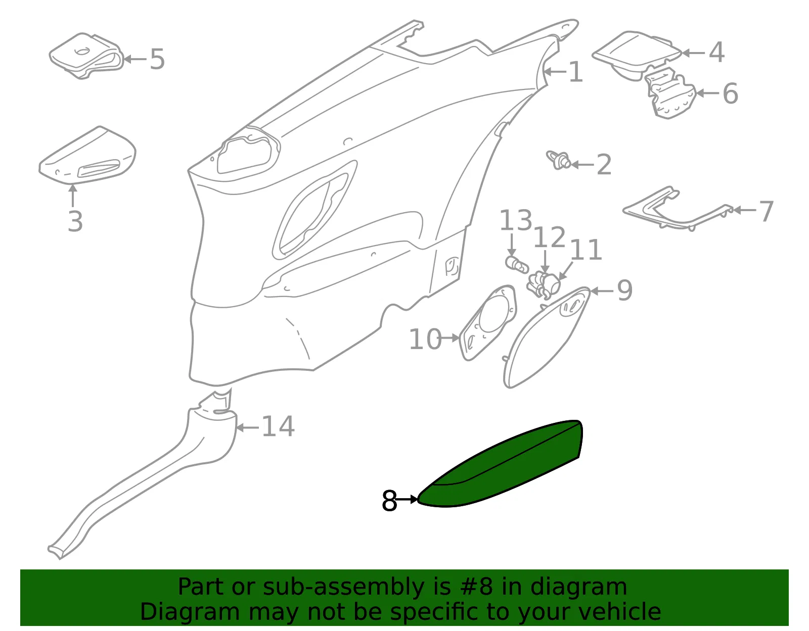 Armrest - Passenger Side (RH) - Volvo (9476450) - view 2