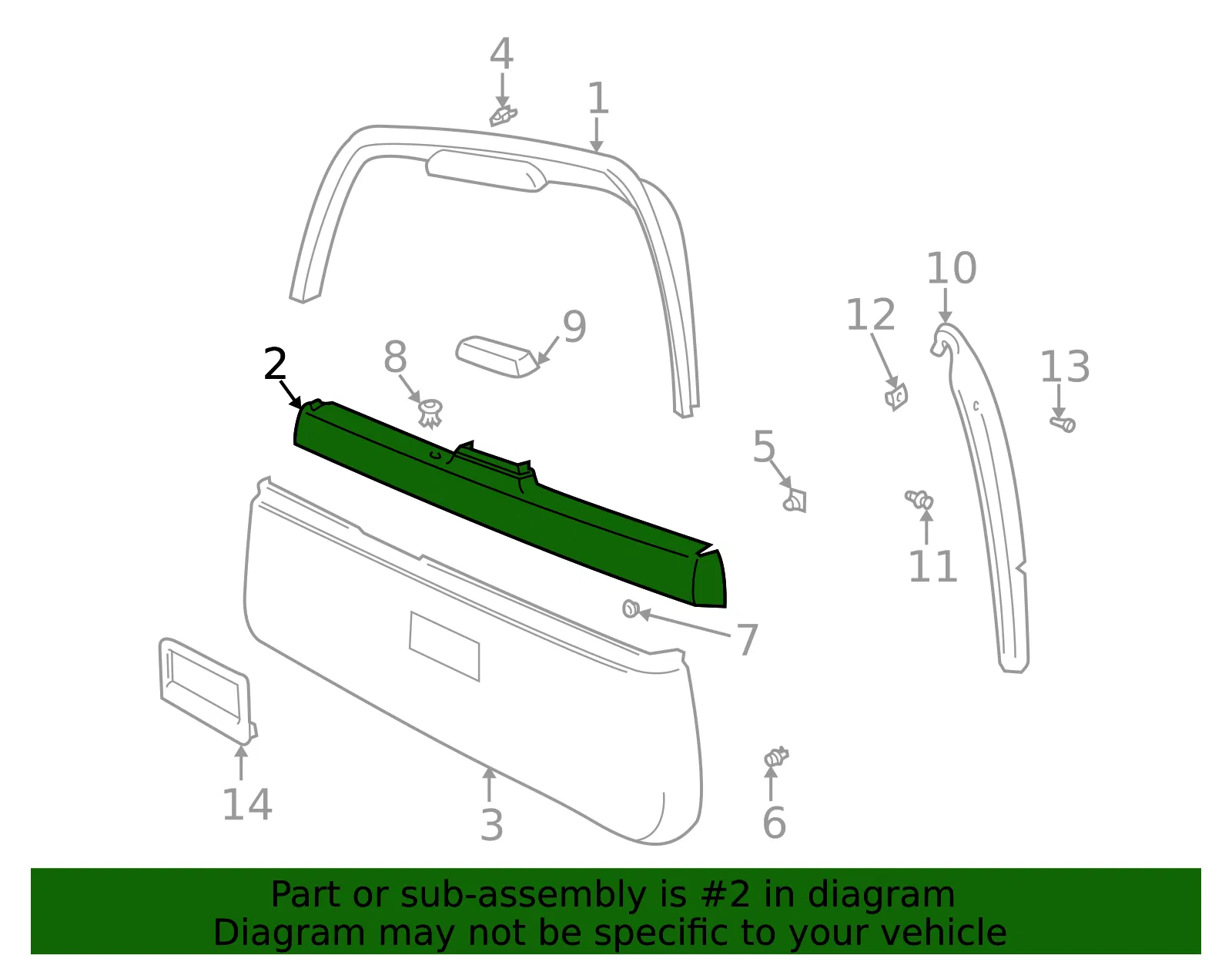 Lift Gate Trim - Volvo (9477585) - view 2