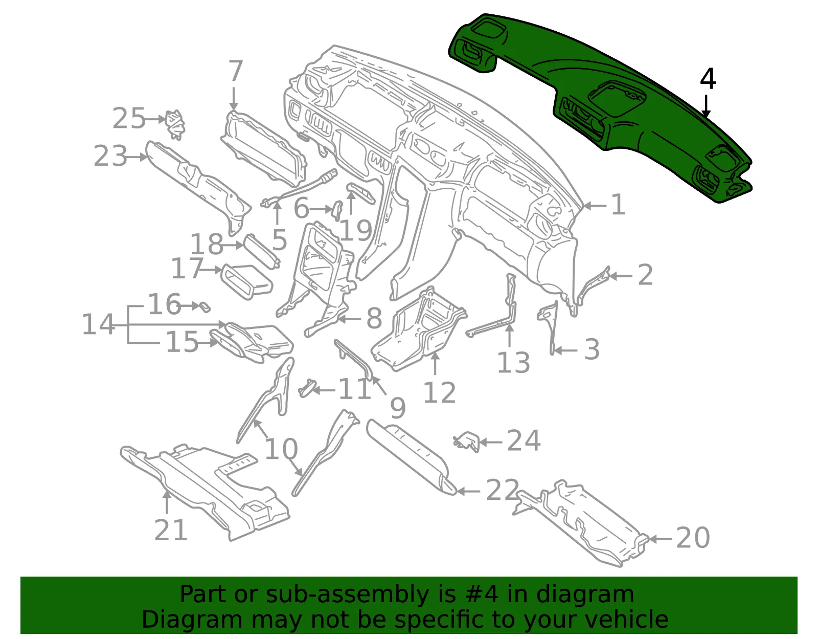 Instrument Panel Cover - Volvo (9479258) - view 2