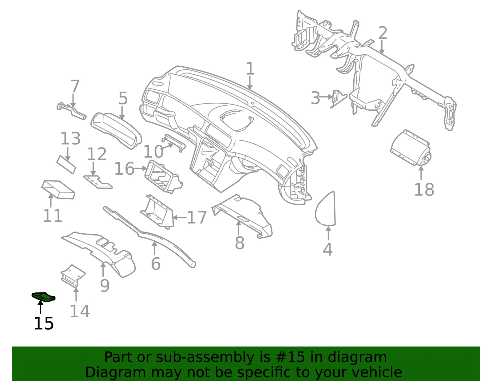 Instrument Panel Cover - Volvo (9491665) - view 3