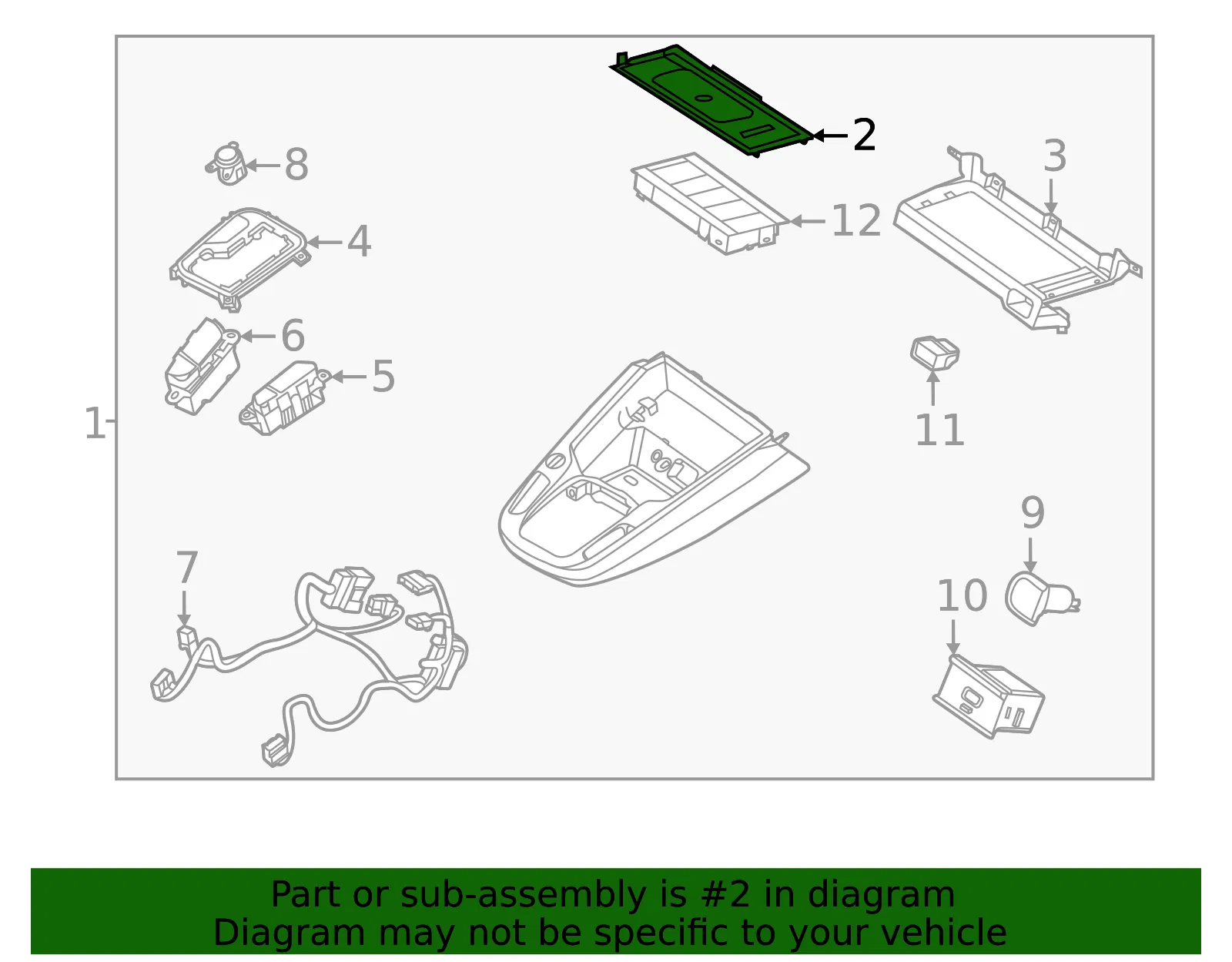 Upper Console Mat - Kia (95570-K0100) - view 2