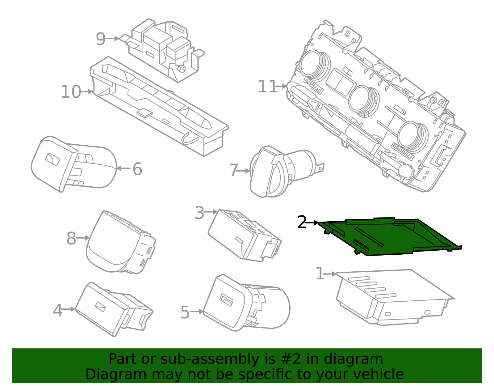 Overhead Console Clip - Kia (95570-R0300) - view 2