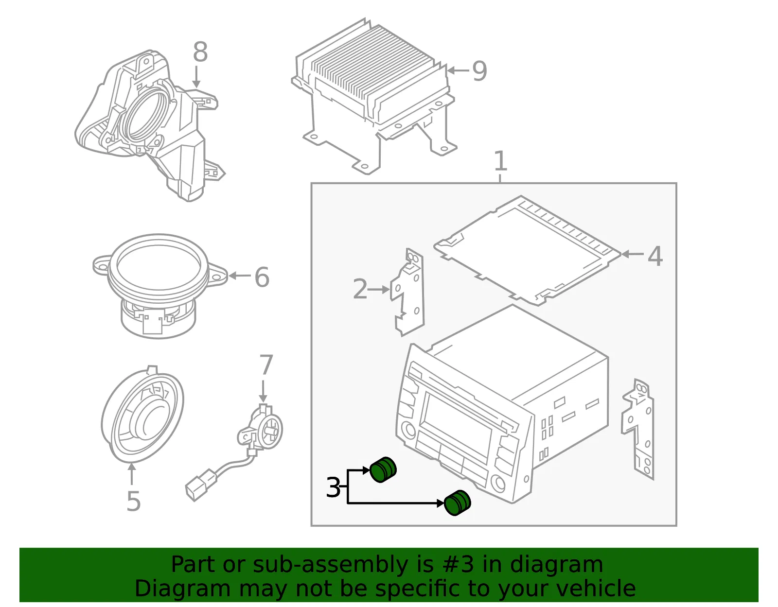 Knob - Kia (96173-D9000) - view 2