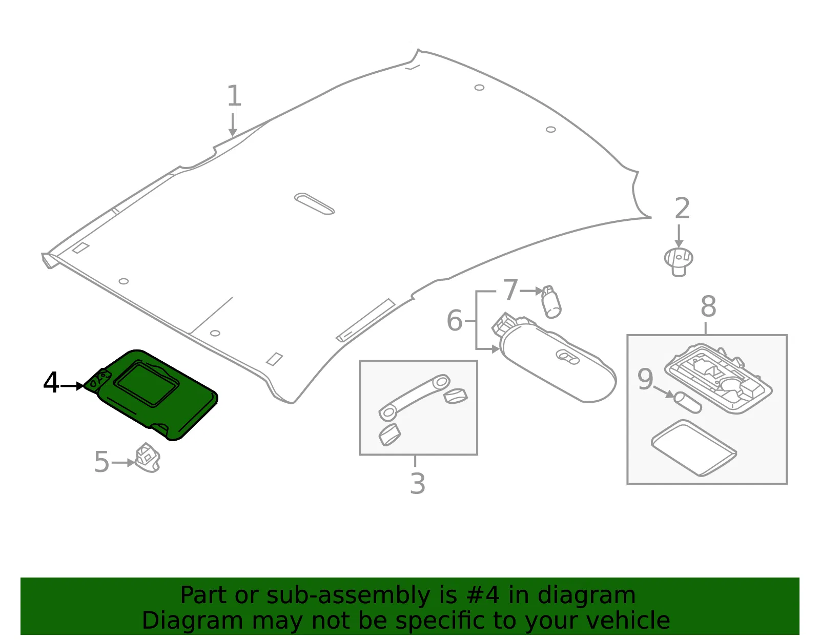 Sun-Visor - Passenger Side (RH) - Nissan (96400-3WC0A) - view 2