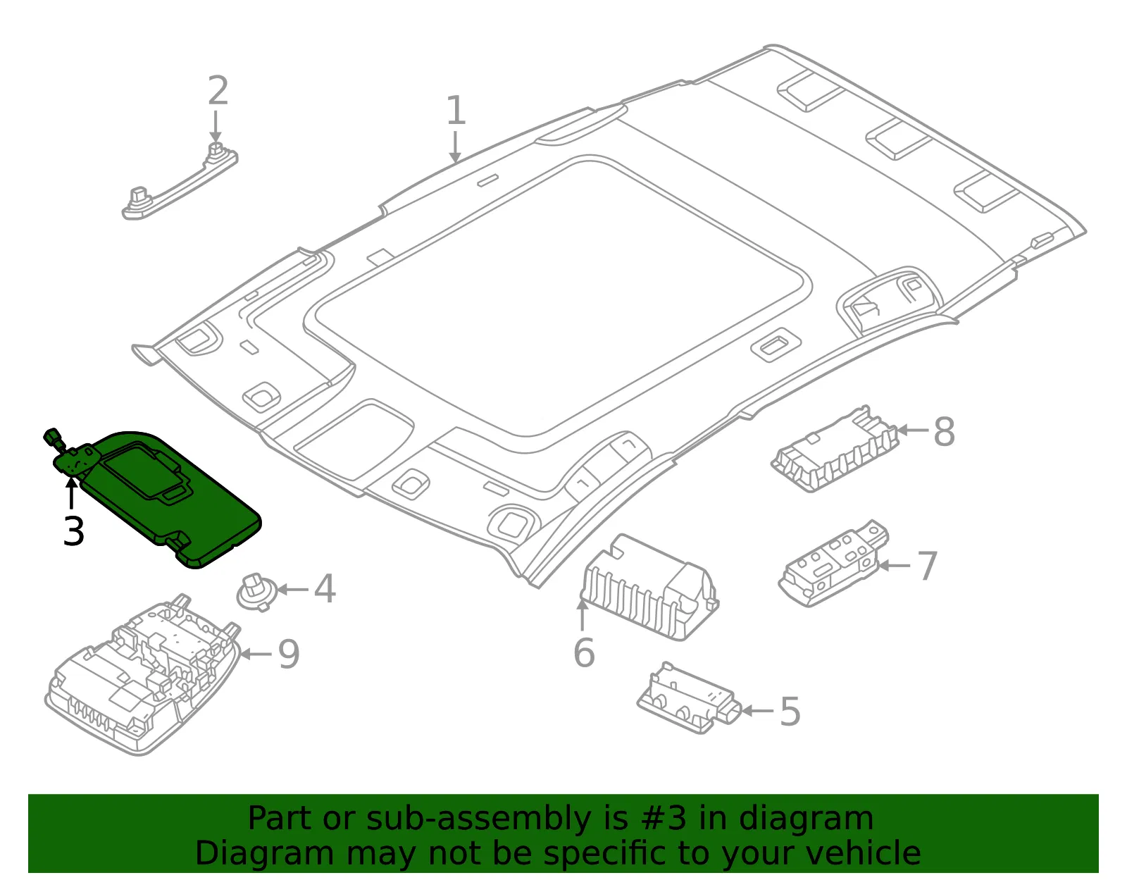 Sun-Visor - Nissan (96400-5MR1A) - view 2