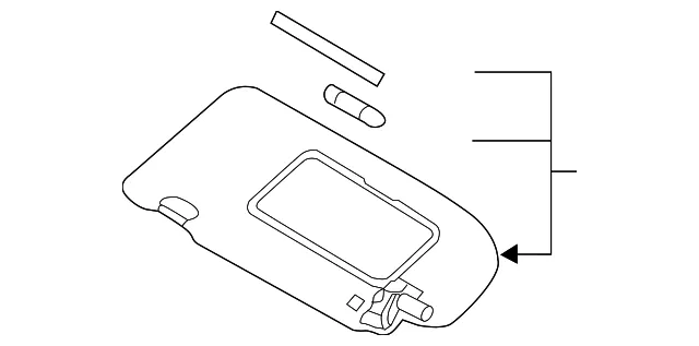 Sun-Visor - Passenger Side (RH) - Nissan (96400-6MA1C)