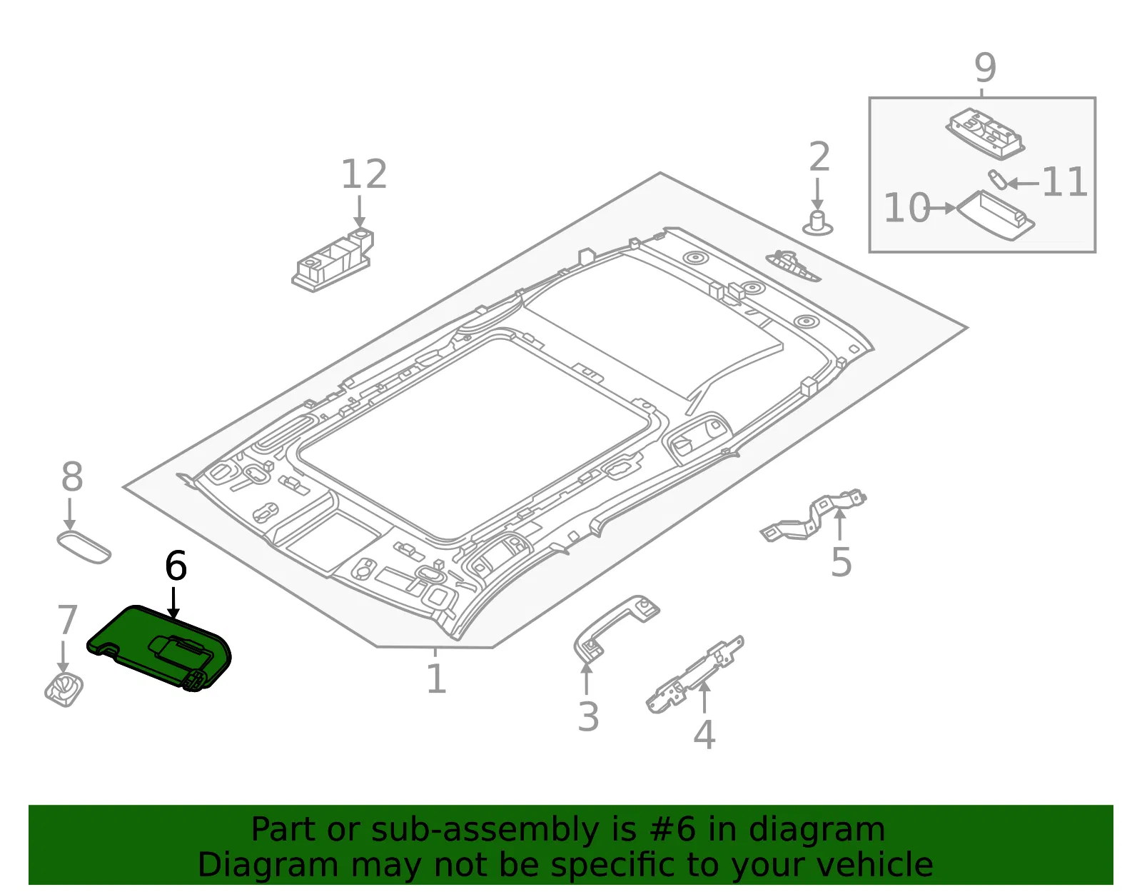 Sun Visor - Nissan (96400-6RZ0A) - view 2