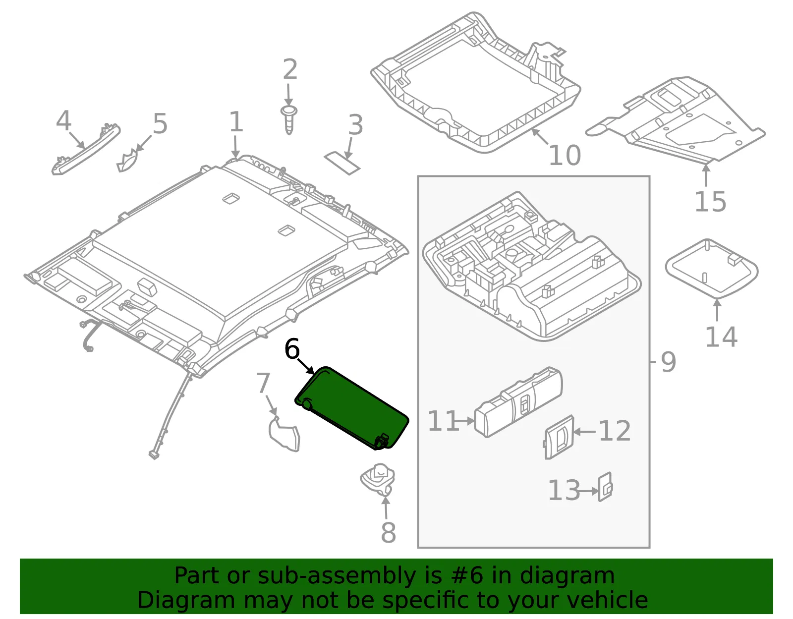 Sun Visor - Nissan (96400-9BU4A) - view 2