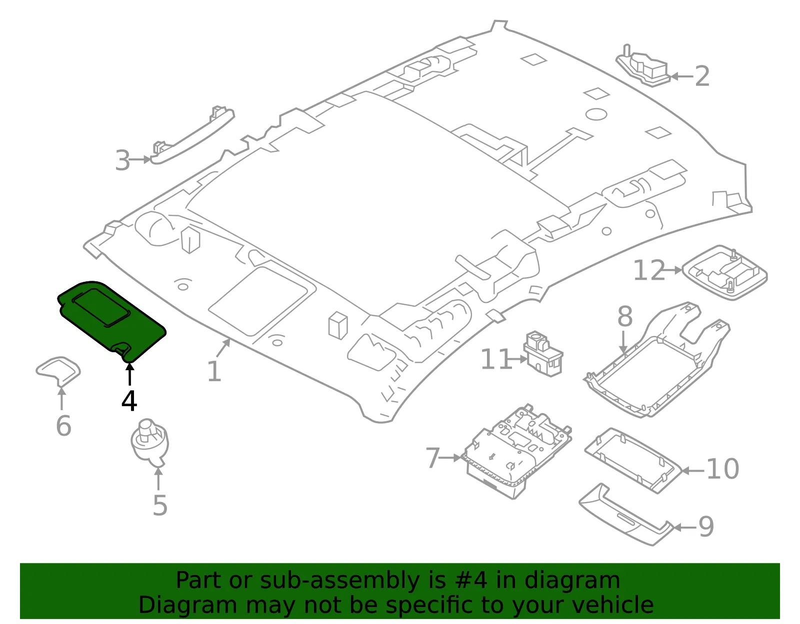 Sun Visor - Nissan (96400-9HF0A) - view 2