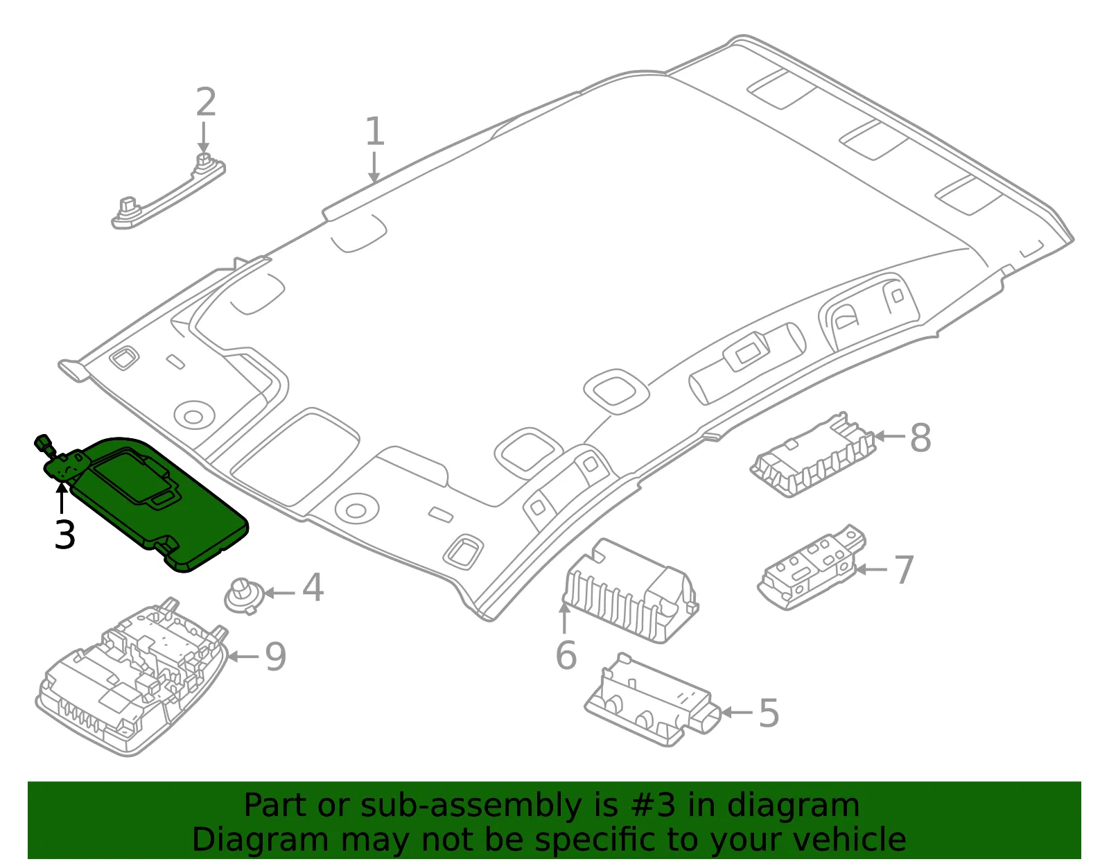 Sun-Visor - Nissan (96401-5MR0A) - view 2