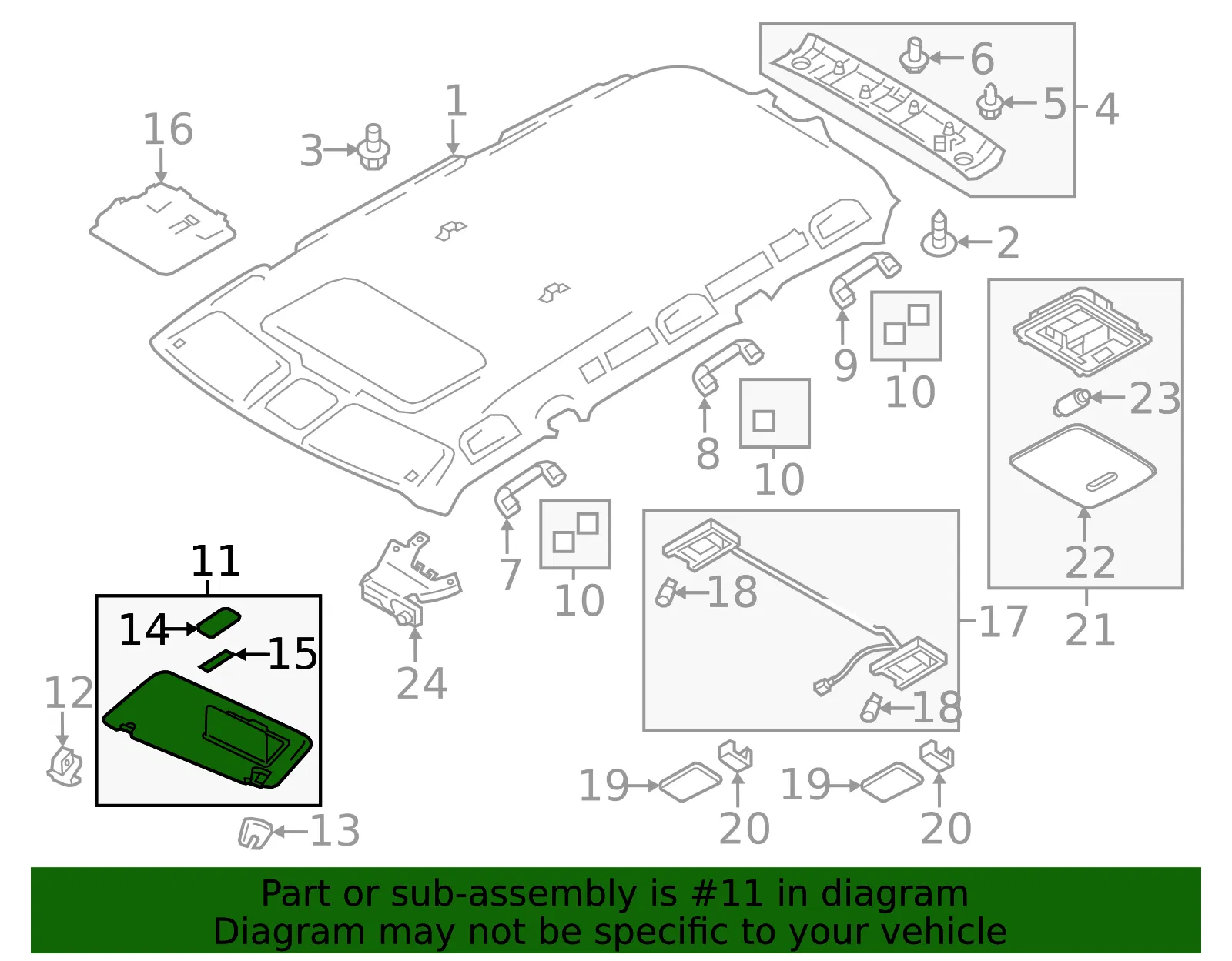 Sun Visor - Nissan (96401-6JE3D) - view 2