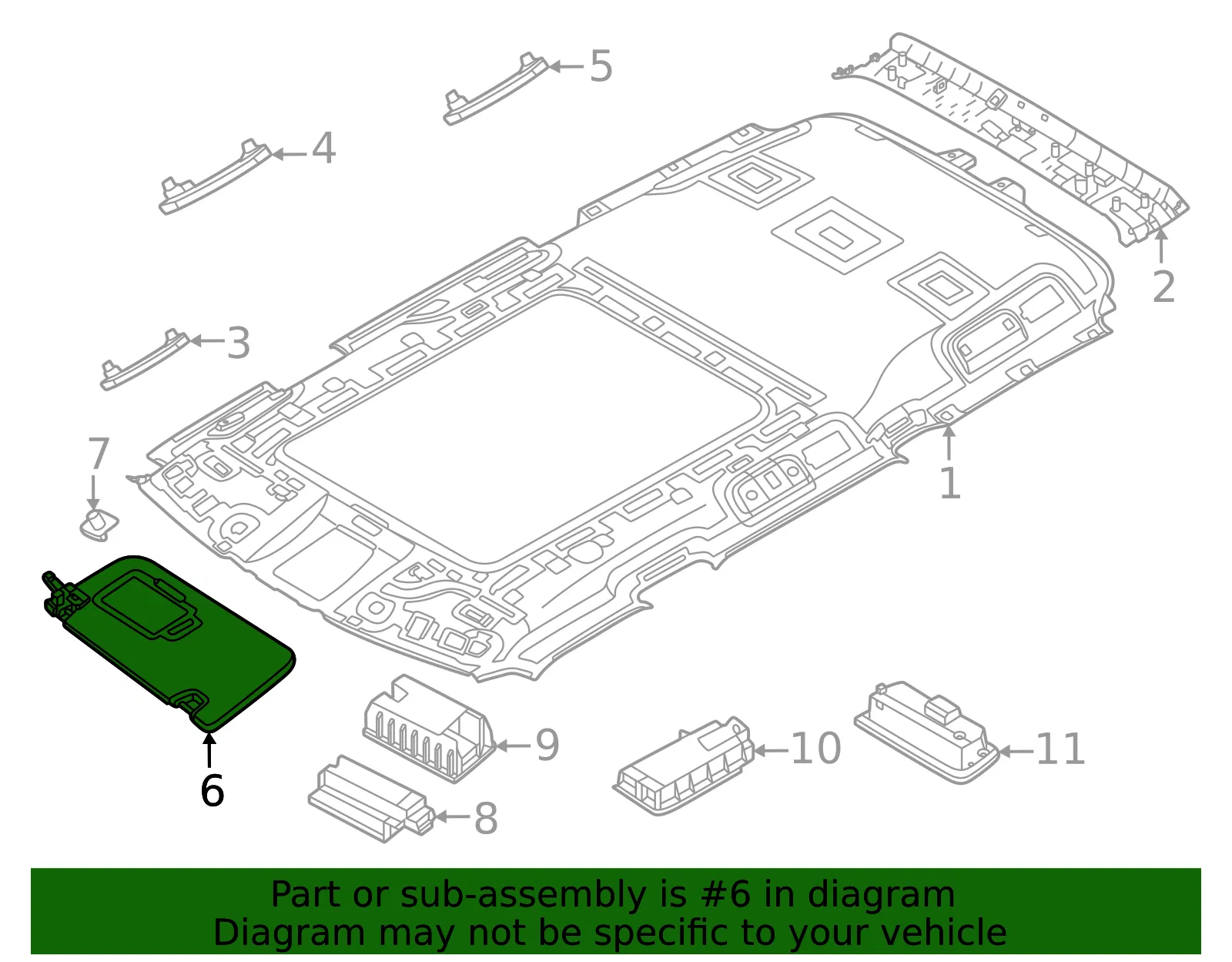 Sun Visor - Nissan (96401-7JA1A) - view 2