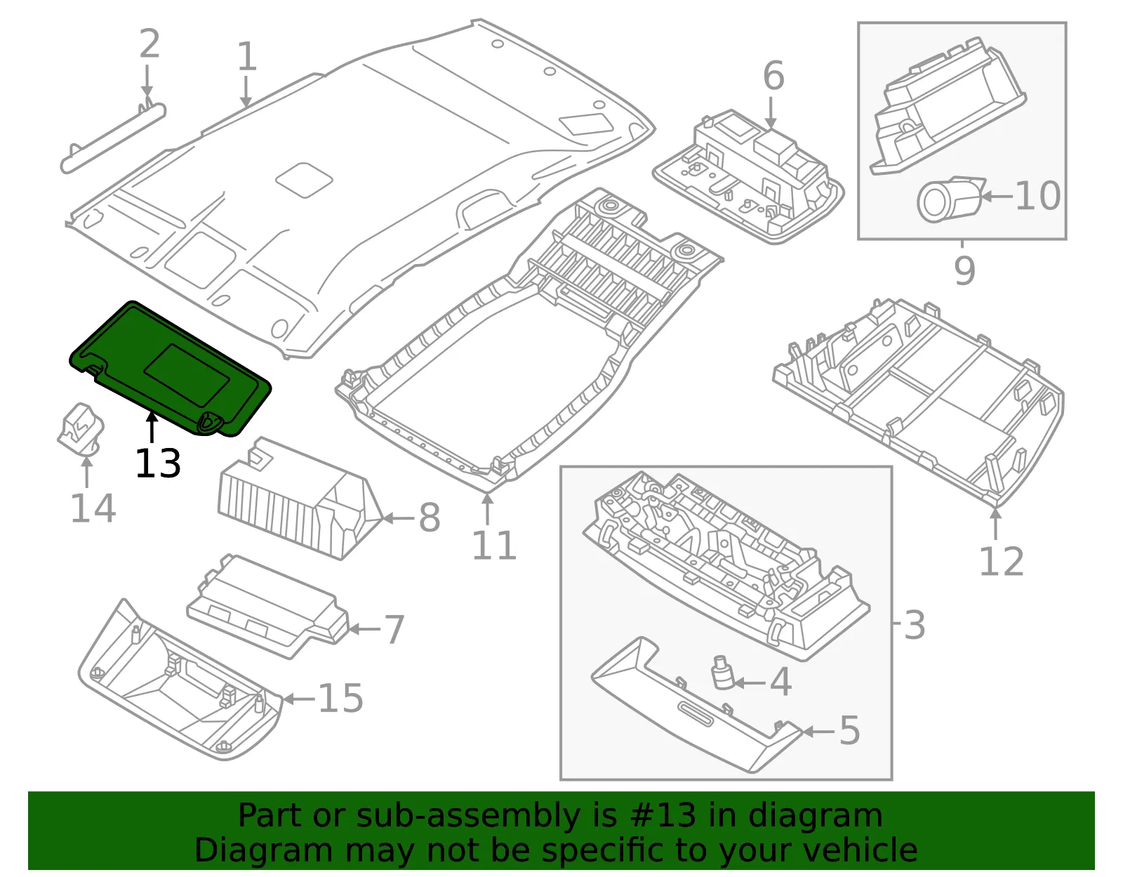 Sun Visor - Nissan (96401-7LG0A) - view 2