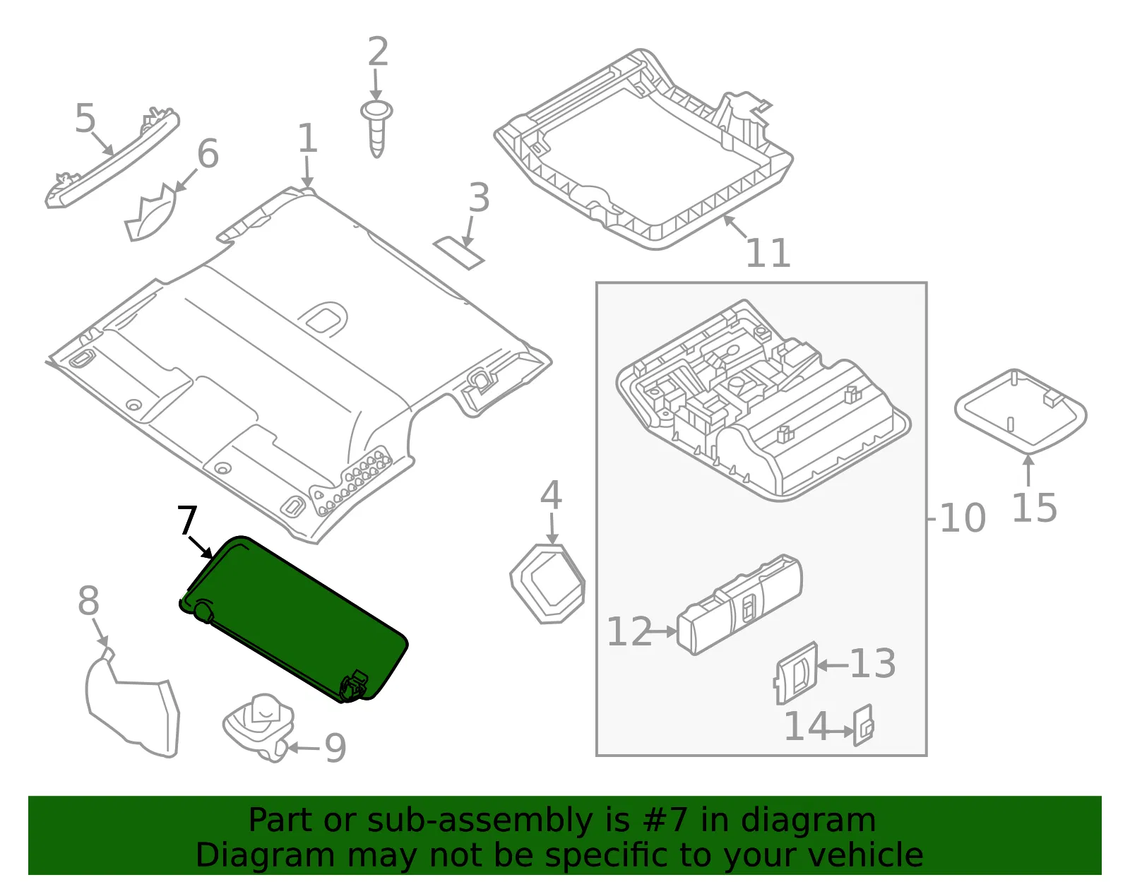 Sun-Visor - Nissan (96401-9BV2B) - view 2