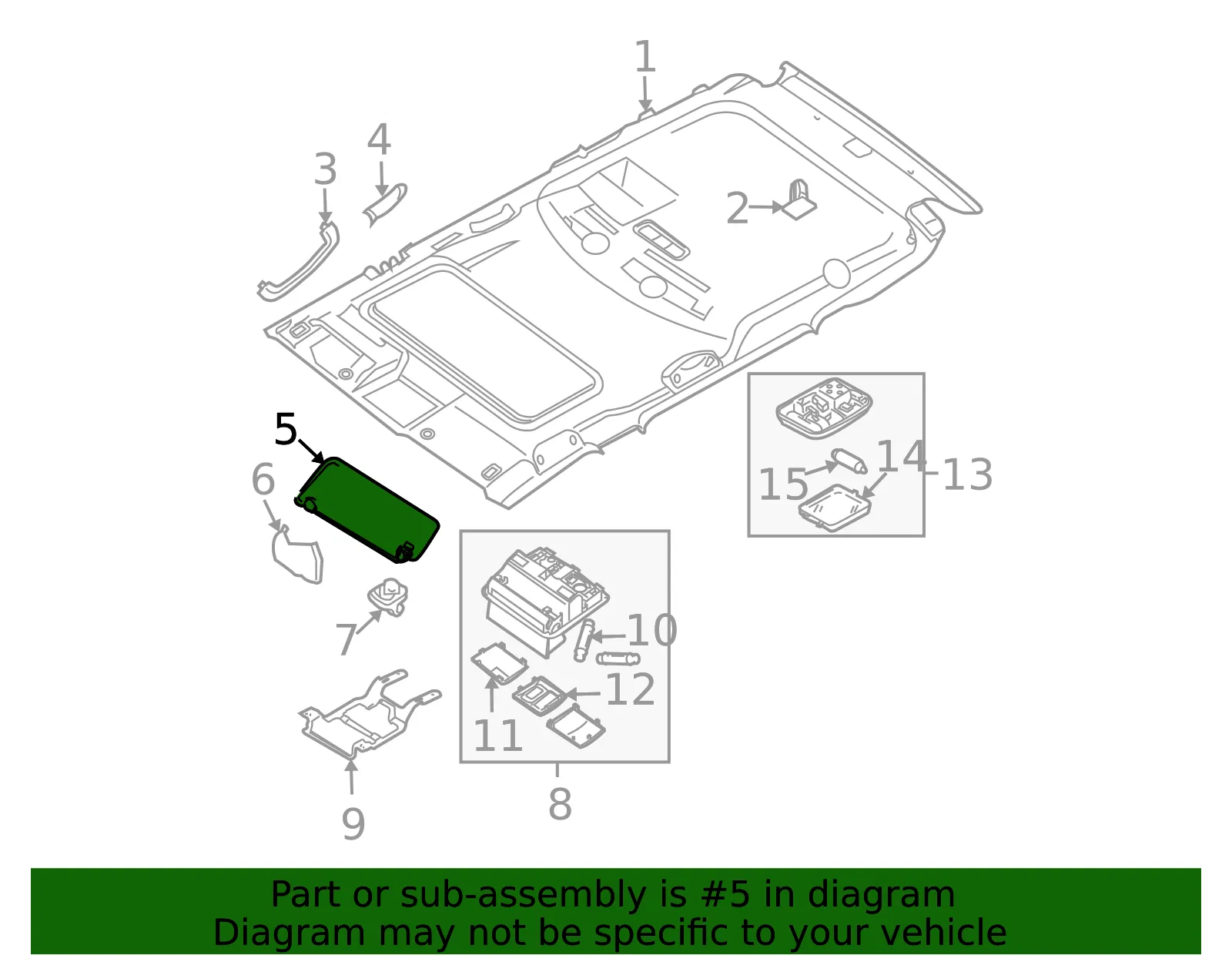 Sun-Visor - Driver's Side (LH) - Nissan (96401-9CF0C) - view 2