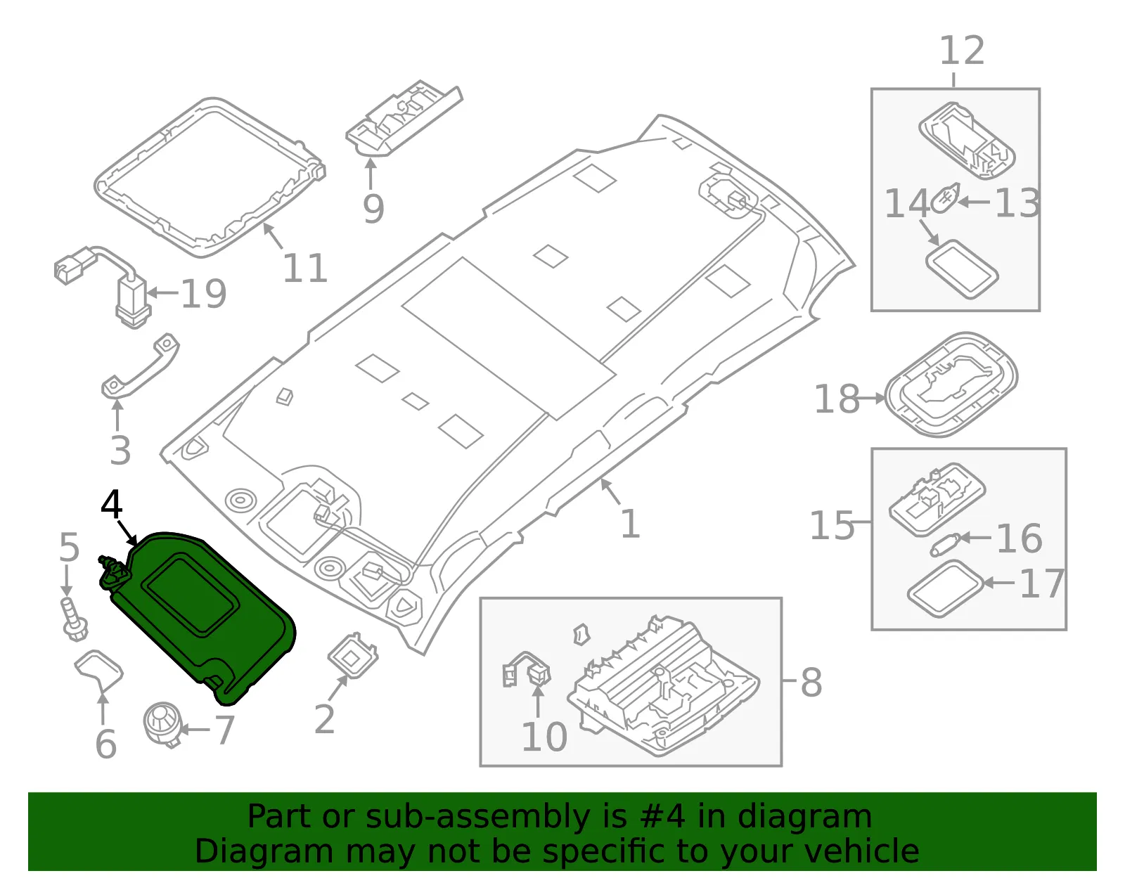 Sun Visor - Nissan (96401-9PJ0A) - view 2