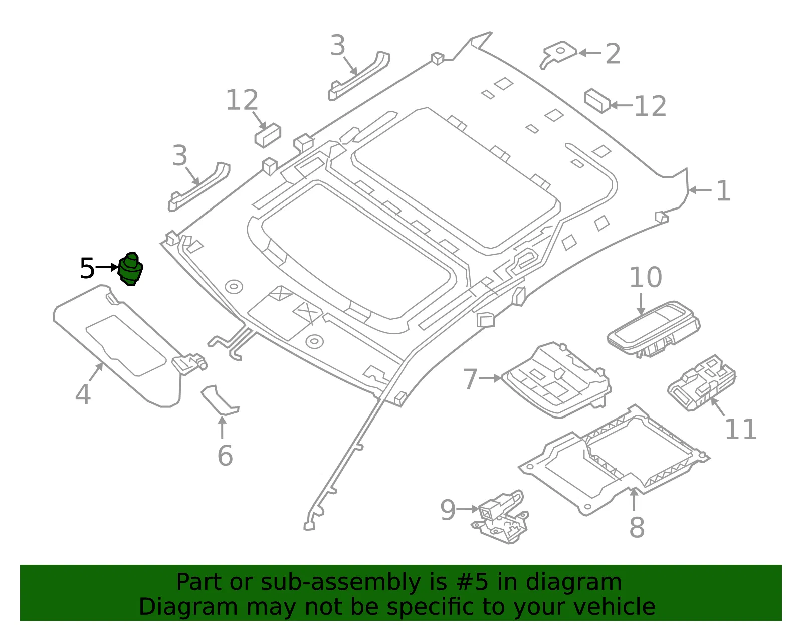 Sun Visor Holder - Nissan (96409-9DM0A) - view 3