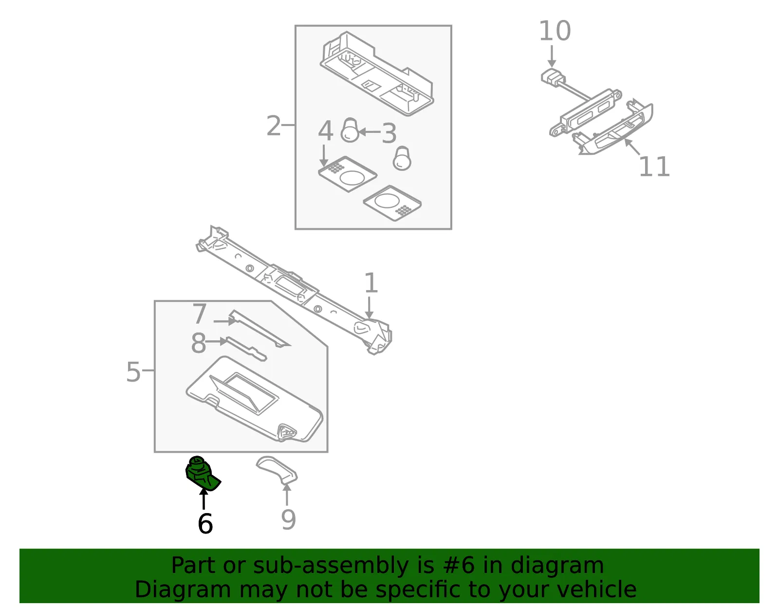 Sun Visor Holder - Nissan (96409-CE401) - view 2
